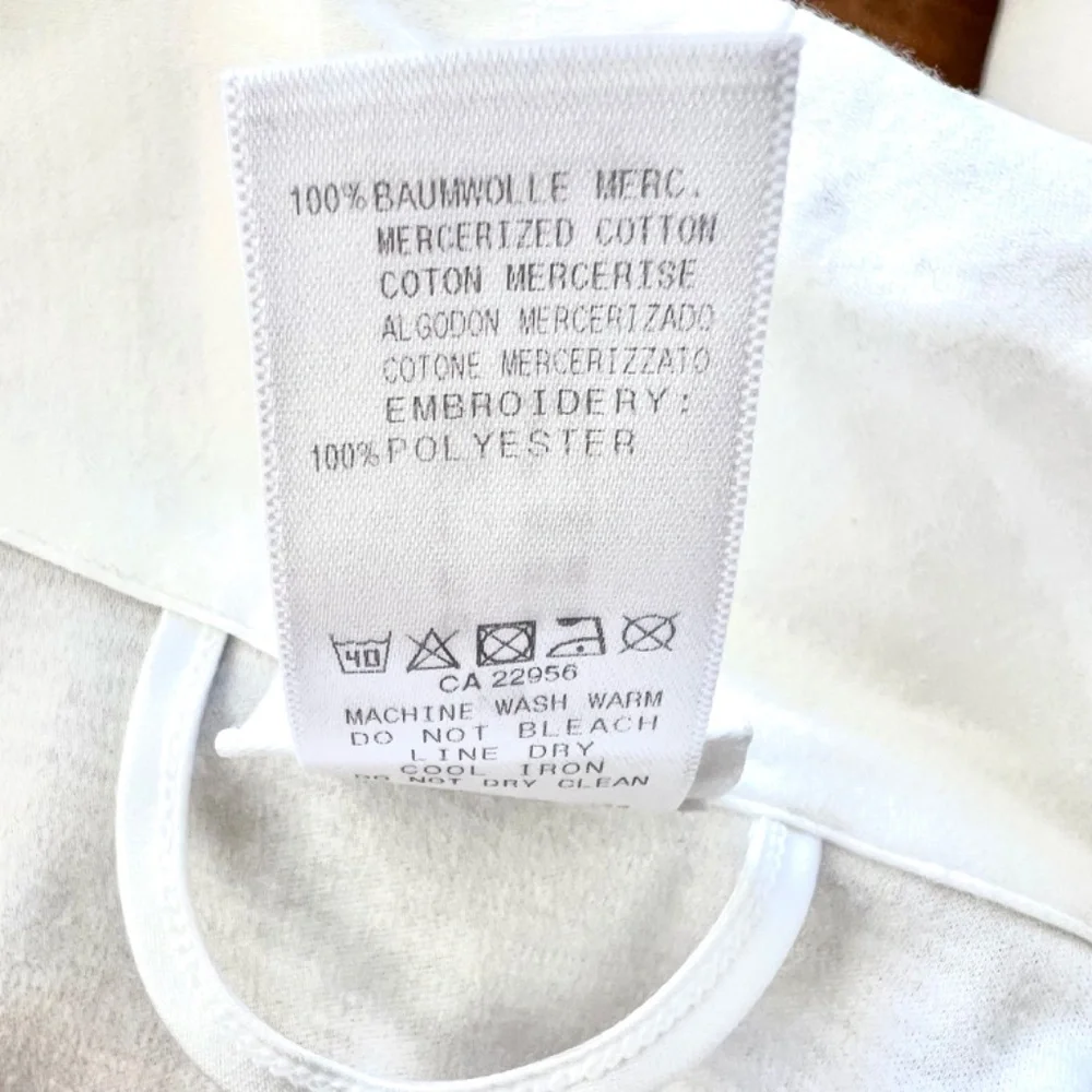 HANRO 100% Mercerized Cotton Shawl Collar Wrap Robe w/Lace Pocket Detail - XS